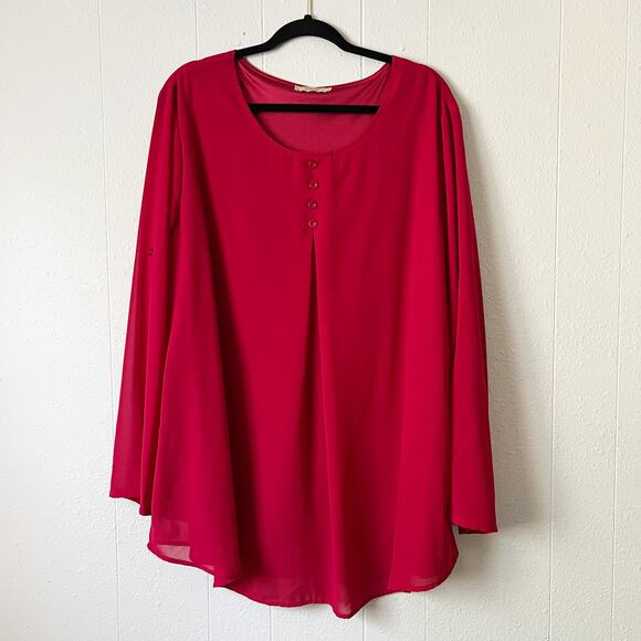 Cestyle Chiffon Top Womens 3X Sheer Overlay Party Cocktail Holiday Christmas - Picture 1 of 13